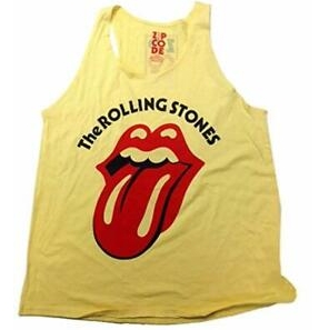 + Zip Code 15 Rolling Stones Classic Logo Yellow Tank Womans SM NEU 