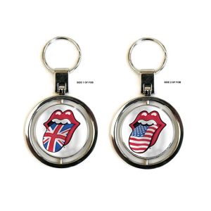 Rolling Stones - Sleutelhanger (draaibaar-spinner) UK & US Tongues