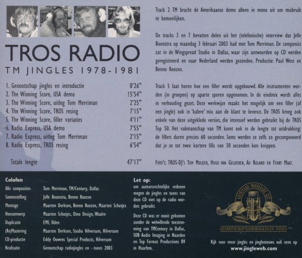 Tros Radio TM Jingles 1978 - 1981 (cd) - Afbeelding 2