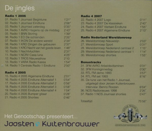 Joosten en Kuitenbrouwer Jingles voor Radio 1, 3FM, Radio 4, RTL FM + bonustracks - Afbeelding 2