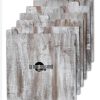 Retro musique Laser geëtste houten platenverdelers om 30,5 cm vinyl LP's te organiseren, set van 6, met jute stoffen hoes (witte wasafwerking) - Afbeelding 2