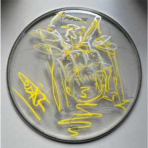 Drumvel (9) beschilderd en gesigneerd door Cesar Zuiderwijk! (diameter 37 cm)