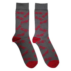Sokken nr. 196 - AC/DC - Logo Pattern - maat 40-45 - Grijs