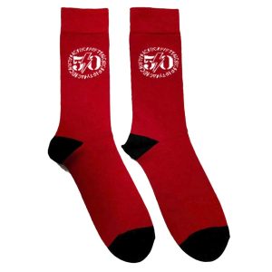 Sokken nr. 9 - AC/DC - 50th Logo - maat 40-45 - Rood