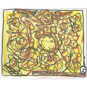 Schilderij "Drummer met Zomerbloemen" geschilderd door Cesar Zuiderwijk (nr.11)