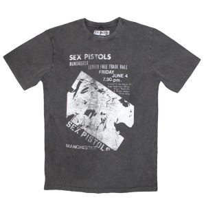 Sex Pistols - Manchester Flyer grijs/stone wash (t-shirt)