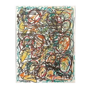 Schilderij 'Zoek de drummer' geschilderd en gesigneerd door Cesar Zuiderwijk (nr. 1)