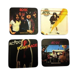 AC/DC Coasters/Onderzetters set van 4
