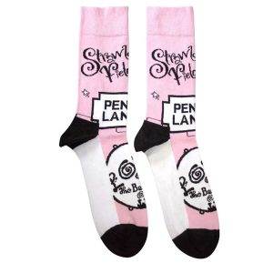 Sokken nr. 287 Beatles - Strawberry Fields/Penny Lane - maat 40-45 - Roze