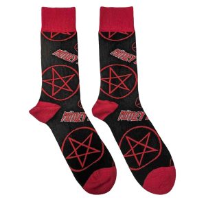 Sokken nr. 270 Mötley Crüe - Logos & Pentagrams - maat 40-45 - Zwart