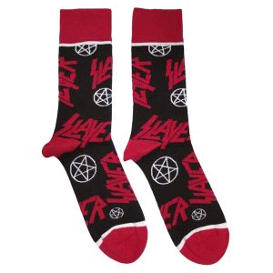 Sokken nr. 276 Slayer - Logos and Pentagrams  - maat 40-45 - Zwart