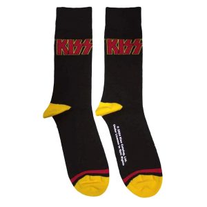 Sokken nr. 281 Kiss - Red Logo Single Stripe - maat 40-45 - Zwart