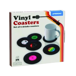 Gift Republic Vinyl 6 Coasters/Onderzetters