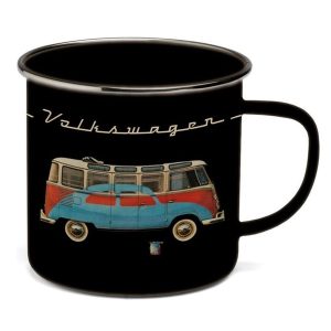 Volkswagen VW T1 Bus zwart emaille (mok)