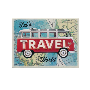 Volkswagen Bulli Lets travel the world Magneet 08