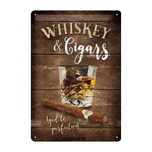 Whiskey & Cigars- Metal sign/metalen plaat 22257