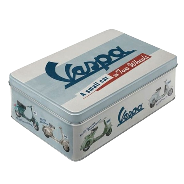 Vespa A Small Car On Two Wheels Tin Box/blik