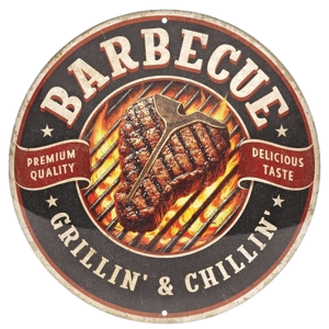 Barbeque Grillin & Chillin Metalen wandbord in reliëf