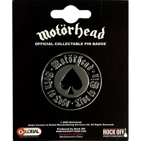 Motörhead - Born To Lose Pin - Zwart/Zilverkleurig