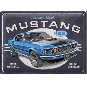 Ford Mustang 69 American Muscle - Metal sign/metalen plaat 23321