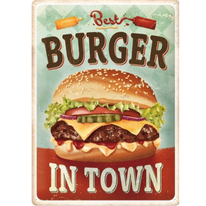 Best Burger in Town Hamburger - Metal sign/metalen plaat 23567