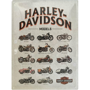 Harley Davidson 14 Models - Metal sign/metalen plaat 23233