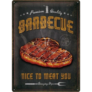 Barbecue Nice To Meat You - Metal sign/metalen plaat 23292