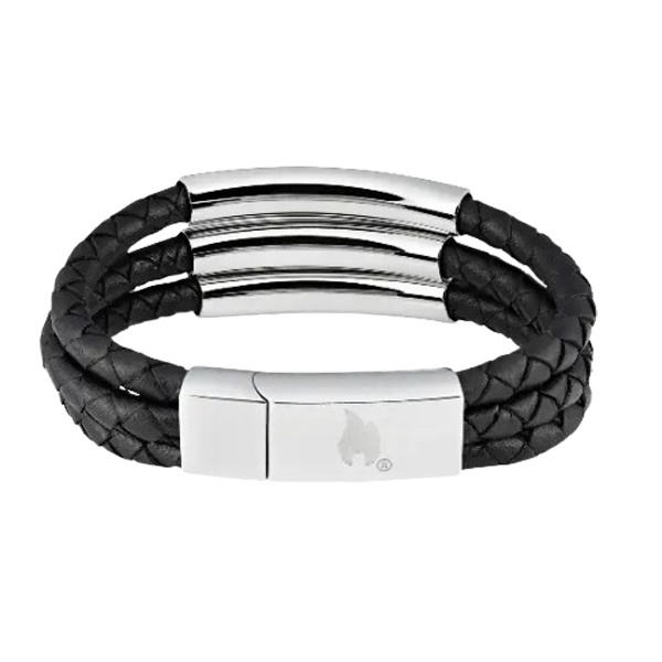 Zippo Steel Braided Leather Bracelet/Armband 22cm - Afbeelding 2