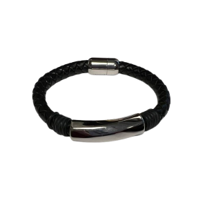 Zippo Steel Braided Leather Bracelet/Armband 22cm (1 bandje)