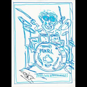 Tekening (30) getekend door Cesar Zuiderwijk op karton