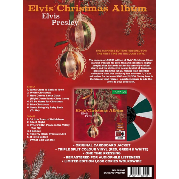 Elvis Presley - Elvis' Christmas Album (Japan) (10" vinyl) - Coloured vinyl *Pre-order* - Afbeelding 3