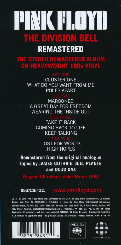 Pink Floyd - The Division Bell (2LP) Remastered - Afbeelding 3