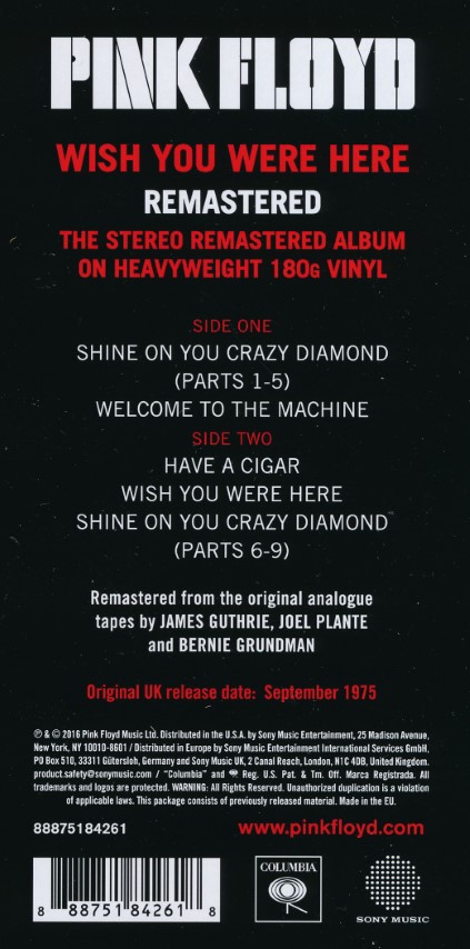 Pink Floyd - Wish You Were Here (LP) Remastered - Afbeelding 2