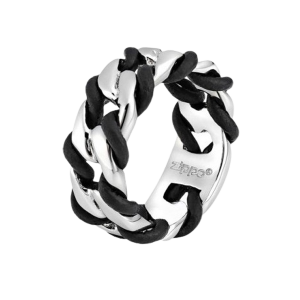 Zippo Steel & Leather Ring RVS (maat 62)