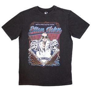 Elton John - Psych Vintage Stonewash zwart (t-shirt)