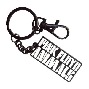 Pink Floyd - Animals Mono Text Logo Sleutelhanger - Wit op zwart (nr.6)