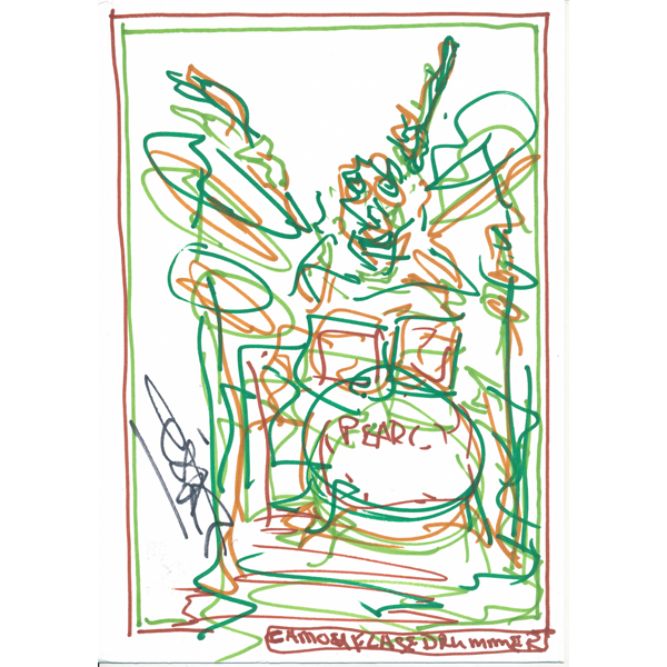 Tekening (32) getekend door Cesar Zuiderwijk op karton