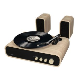 Crosley Gig platenspeler licht hout met externe speakers