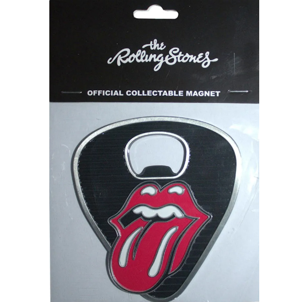 Rolling Stones - Classic Tongue Plectrum Flessenopener - Zwart/Rood - Afbeelding 2