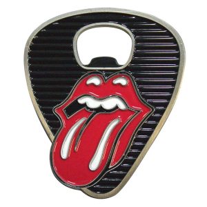 Rolling Stones - Classic Tongue Plectrum Flessenopener - Zwart/Rood
