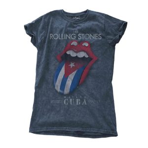 Rolling Stones - Havana Cuba Snow Wash denim blue (dames t-shirt)