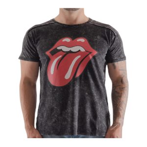 Rolling Stones - Classic Tongue Snow Wash black (t-shirt)