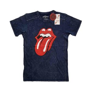Rolling Stones Classic Tongue Snow Wash blue (t-shirt)
