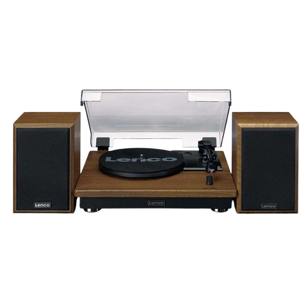 Lenco LS-100WD - Platenspeler met 2 externe speakers - Hout