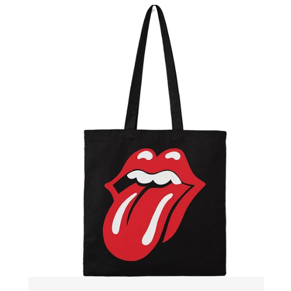 Rolling Stones Shoulder Bag/Schoudertas groot katoen 37 x 42 cm